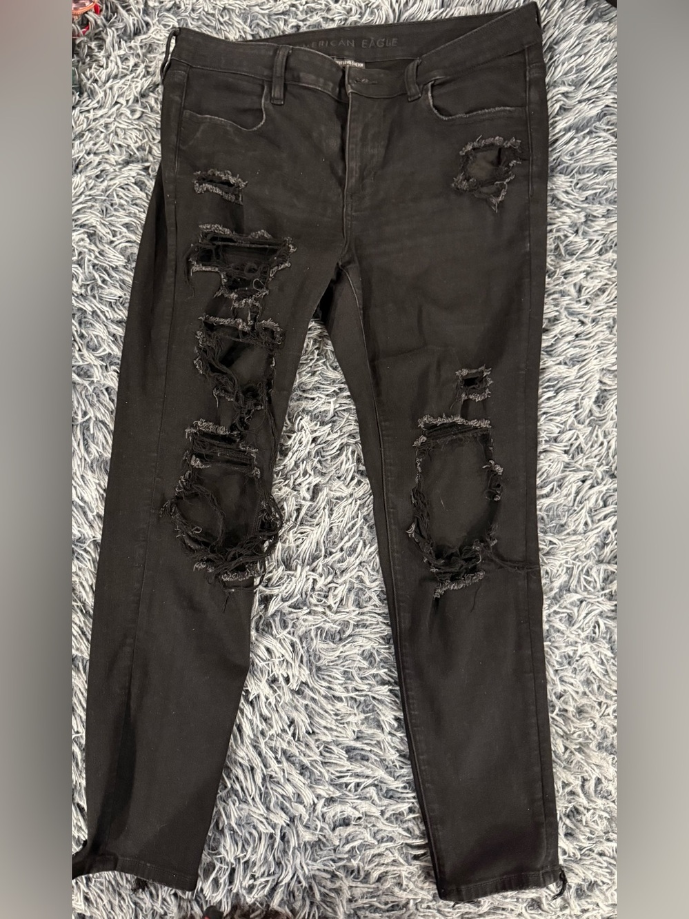 Black Distressed Women's Jeans